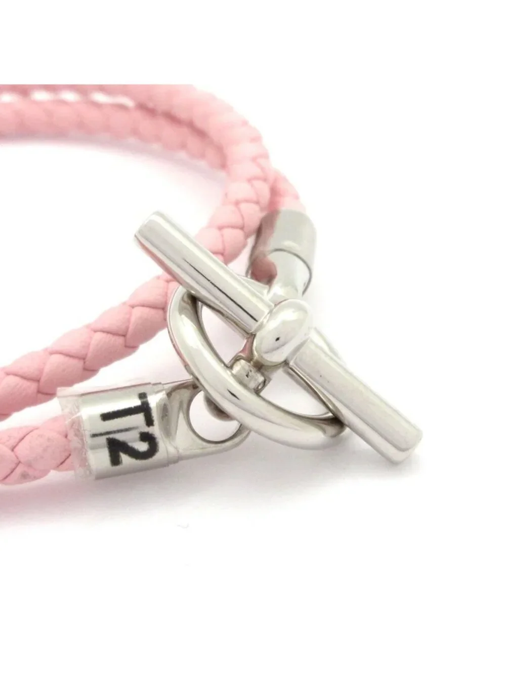 Hermes Bracelet Glenan Leather Light Pink Silver
